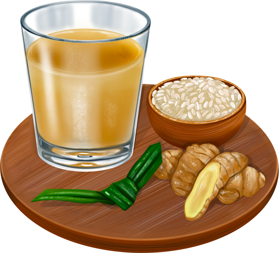 Jamu Beras Kencur Illustration